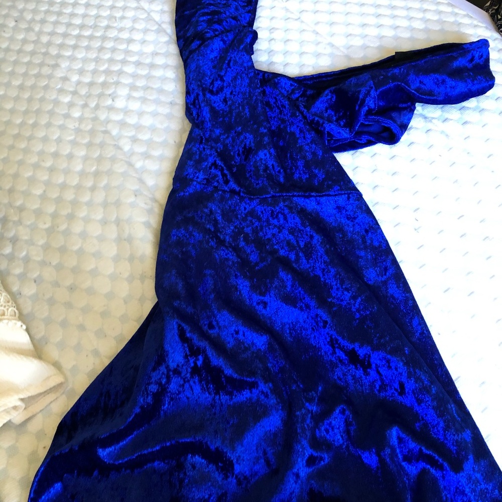 Blue Velvet Skater Dress
